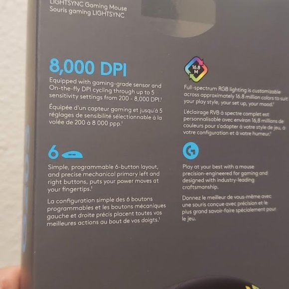 HOST PICK NEW Logitech Wired PC gaming Mouse Computer Minecraft Lightsync laptop - Picture 12 of 14